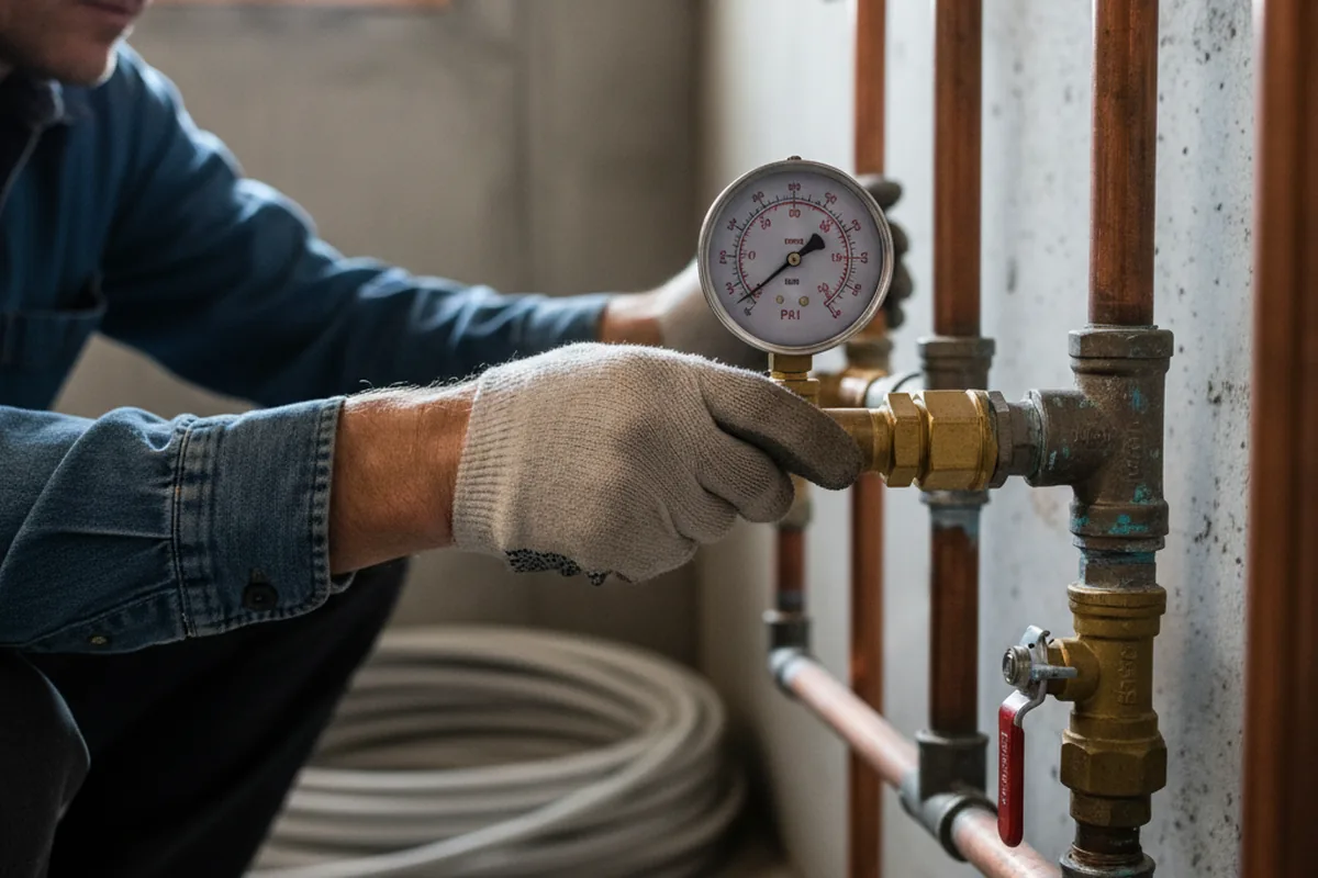Pressure testing a repaired line during Water Line Repair in La Barge